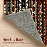 Ultra Soft Area Rug, Non Slip, Stain Resistant, Washable Area Rugs for Living Room, Bedroom, Elegant Ethnic Inspired Design Elements(Orange)