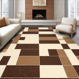 Ultra Soft Area Rug, Non Slip, Stain Resistant, Washable Area Rugs for Living Room, Bedroom, Elegant Creamy Tiled Arrangement(Beige)