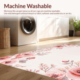 Ultra Soft Area Rug, Non Slip, Stain Resistant, Washable Area Rugs for Living Room, Bedroom, Stylish Shag Patterned Sophistication(White)