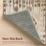Ultra Soft Area Rug, Non Slip, Stain Resistant, Washable Area Rugs for Living Room, Bedroom, Chic Scalloped Textured Motif(Beige)