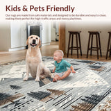 Ultra Soft Area Rug, Non Slip, Stain Resistant, Washable Area Rugs for Living Room, Bedroom, Modern Ethereal Nature Scene(Gray)