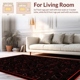 Ultra Soft Area Rug, Non Slip, Stain Resistant, Washable Area Rugs for Living Room, Bedroom, Striking Y2K Patterned Soft Decor(Red)