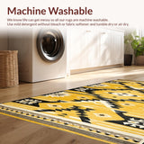 Ultra Soft Area Rug, Non Slip, Stain Resistant, Washable Area Rugs for Living Room, Bedroom, Minimalist Cream and Brown Textures(Yellow)