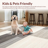 Ultra Soft Area Rug, Non Slip, Stain Resistant, Washable Area Rugs for Living Room, Bedroom, Rustic Low Pile Trellis Design(Gray)