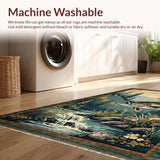 Ultra Soft Area Rug, Non Slip, Stain Resistant, Washable Area Rugs for Living Room, Bedroom, Vibrant Wildlife Scene with Bass(Brown)