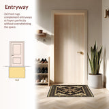 Ultra Soft Area Rug, Non Slip, Stain Resistant, Washable Area Rugs for Living Room, Bedroom, Cotton Blend Woven(Black)