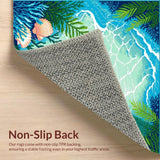 Ultra Soft Area Rug, Non Slip, Stain Resistant, Washable Area Rugs for Living Room, Bedroom, Coastal Vibrant Starfish Motif(Blue)