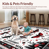 Ultra Soft Area Rug, Non Slip, Stain Resistant, Washable Area Rugs for Living Room, Bedroom, Whimsical Black Earthy Aesthetic(Black)