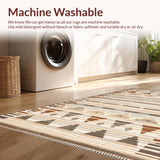 Ultra Soft Area Rug, Non Slip, Stain Resistant, Washable Area Rugs for Living Room, Bedroom, Elegant Beige Abstract Features(Beige)