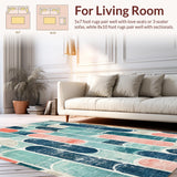 Ultra Soft Area Rug, Non Slip, Stain Resistant, Washable Area Rugs for Living Room, Bedroom, Catch The Wave Surfboard Rug Nautical Theme Decorative Floor Mat Decor(Blue)