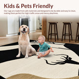 Ultra Soft Area Rug, Non Slip, Stain Resistant, Washable Area Rugs for Living Room, Bedroom, Non-Slip Wildlife Rug for Minimalist Spaces(Beige)