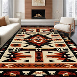 Ultra Soft Area Rug, Non Slip, Stain Resistant, Washable Area Rugs for Living Room, Bedroom, Earthy Toned Tribal Art Design(Beige)