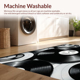 Ultra Soft Area Rug, Non Slip, Stain Resistant, Washable Area Rugs for Living Room, Bedroom, Cool Pop Art Music Decor Study Mat(Black)