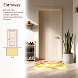 Ultra Soft Area Rug, Non Slip, Stain Resistant, Washable Area Rugs for Living Room, Bedroom, Stylish Soft Edge Design Concept(Orange)