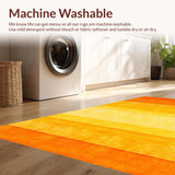 Ultra Soft Area Rug, Non Slip, Stain Resistant, Washable Area Rugs for Living Room, Bedroom, Dynamic Modern Shag Design(Orange)