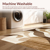 Ultra Soft Area Rug, Non Slip, Stain Resistant, Washable Area Rugs for Living Room, Bedroom, Chic Earthy Abstract Textures(Beige)