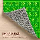 Festive Clover Patterned Welcome Mat(Green)