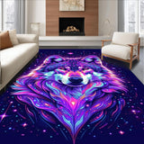 Ultra Soft Area Rug, Non Slip, Stain Resistant, Washable Area Rugs for Living Room, Bedroom, Striking Playful Nebula Theme(Purple)