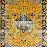 Ultra Soft Area Rug, Non Slip, Stain Resistant, Washable Area Rugs for Living Room, Bedroom, Chic Distressed Geometric Motif(Yellow)