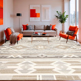 Ultra Soft Area Rug, Non Slip, Stain Resistant, Washable Area Rugs for Living Room, Bedroom, Boho Chic Abstract Beige and Gray with a Southwestern Twist(Gray)