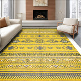 Ultra Soft Area Rug, Non Slip, Stain Resistant, Washable Area Rugs for Living Room, Bedroom, Modern Tribal High Traffic Kitchen Area Carpet(Yellow)