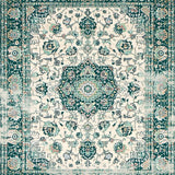 Ultra Soft Area Rug, Non Slip, Stain Resistant, Washable Area Rugs for Living Room, Bedroom, Elegant Floral Distressed Aesthetic(Ivory)