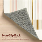 Mid Century Rainbow Stripes Area with Subtle Gradient and Abstract Bands(Beige)