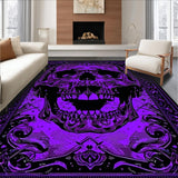 Ultra Soft Area Rug, Non Slip, Stain Resistant, Washable Area Rugs for Living Room, Bedroom, Hauntingly Unique Gothic Motif(Purple)