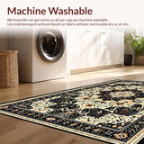 Ultra Soft Area Rug, Non Slip, Stain Resistant, Washable Area Rugs for Living Room, Bedroom, Rustic Textured Fringe Decoration(Orange)