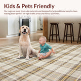 Ultra Soft Area Rug, Non Slip, Stain Resistant, Washable Area Rugs for Living Room, Bedroom, Elegant Neutral Geometric Texture(Beige)