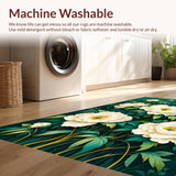 Ultra Soft Area Rug, Non Slip, Stain Resistant, Washable Area Rugs for Living Room, Bedroom, Eclectic Nature-Inspired Visuals(White)