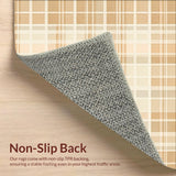 Ultra Soft Area Rug, Non Slip, Stain Resistant, Washable Area Rugs for Living Room, Bedroom, Beige Area Modern Geometric Plaid(Beige)
