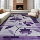 Ultra Soft Area Rug, Non Slip, Stain Resistant, Washable Area Rugs for Living Room, Bedroom, Elegant Modern Abstract Palette(Purple)