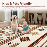 Ultra Soft Area Rug, Non Slip, Stain Resistant, Washable Area Rugs for Living Room, Bedroom, Rustic Vintage Southwest Aesthetic(Beige)