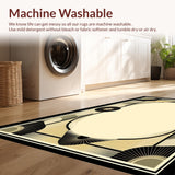 Athens Art Deco Area Geometric Border Black And Beige Tone(Beige)