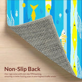 Ultra Soft Area Rug, Non Slip, Stain Resistant, Washable Area Rugs for Living Room, Bedroom, Joyful Underwater Scene in Soft Hues(Blue)