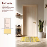 Ultra Soft Area Rug, Non Slip, Stain Resistant, Washable Area Rugs for Living Room, Bedroom, Stylish Earthy Toned Geometric Art(Gold)
