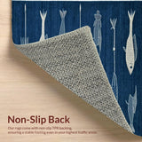 Charming Coastal Fishing Motif(Blue)