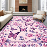 Ultra Soft Area Rug, Non Slip, Stain Resistant, Washable Area Rugs for Living Room, Bedroom, Stylish Transitional Pink Insect Pattern(Pink)