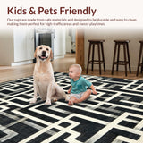 Ultra Soft Area Rug, Non Slip, Stain Resistant, Washable Area Rugs for Living Room, Bedroom, Modern Bow Decor Rug(Gray)