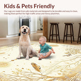 Ultra Soft Area Rug, Non Slip, Stain Resistant, Washable Area Rugs for Living Room, Bedroom, Woven Oasis Area Bohemian Dreamcatcher(Gold)
