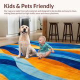 Artistic Area Featuring Enchanting Blue and Orange Waves Design(Blue)