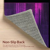 Ultra Soft Area Rug, Non Slip, Stain Resistant, Washable Area Rugs for Living Room, Bedroom, Contemporary Cool Geometric Aesthetic(Purple)