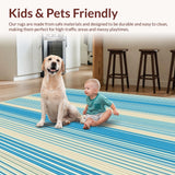 Ultra Soft Area Rug, Non Slip, Stain Resistant, Washable Area Rugs for Living Room, Bedroom, Wynona Indoor Area in Elegant Blue and Beige Shades(Beige)