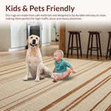 Ultra Soft Area Rug, Non Slip, Stain Resistant, Washable Area Rugs for Living Room, Bedroom, Elegant Solid Organic Aesthetic(Beige)