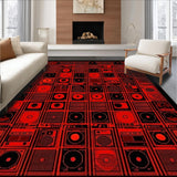 Ultra Soft Area Rug, Non Slip, Stain Resistant, Washable Area Rugs for Living Room, Bedroom, Chic Minimalist Music Note Aesthetic(Red)
