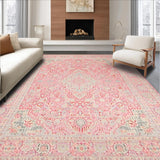 Ultra Soft Area Rug, Non Slip, Stain Resistant, Washable Area Rugs for Living Room, Bedroom, Tranquil Earthy Tone Harmony(Pink)
