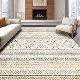 Ultra Soft Area Rug, Non Slip, Stain Resistant, Washable Area Rugs for Living Room, Bedroom, Rustic Neutral Shag Pattern(Beige)