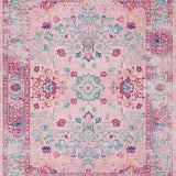 Ultra Soft Area Rug, Non Slip, Stain Resistant, Washable Area Rugs for Living Room, Bedroom, Distressed Pastel Geometric Motif(Pink)