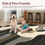 Ultra Soft Area Rug, Non Slip, Stain Resistant, Washable Area Rugs for Living Room, Bedroom, Elegant Rustic Okapi Motif Design(Beige)